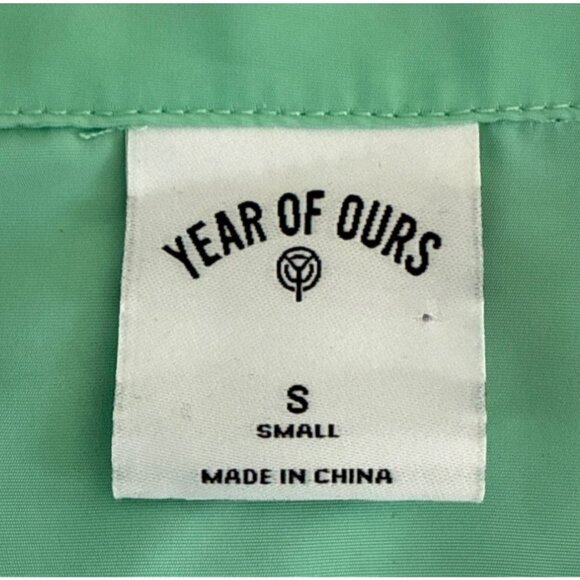 Year Of Ours YOS Windbreaker Cropped Lucite Mint Green S Zip Crop Jacket $128‎ - Picture 12 of 14